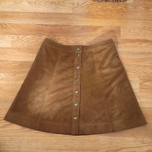 Cognac Vintage Abercrombie suede skirt